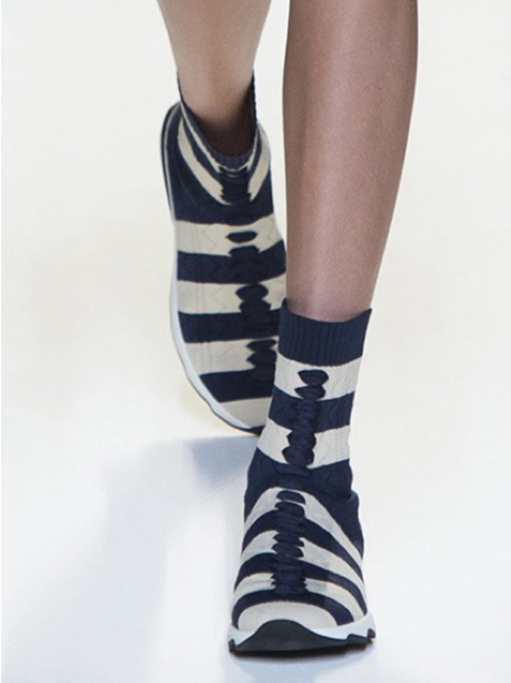 Fendi Rockoko Runway Sock Striped Sneakers Sz 36